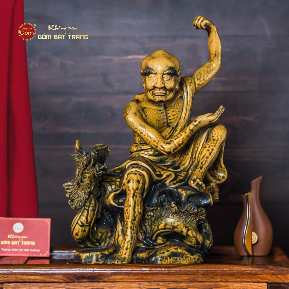 Bộ Tượng Thập Bát La Hán Men Vàng Cổ