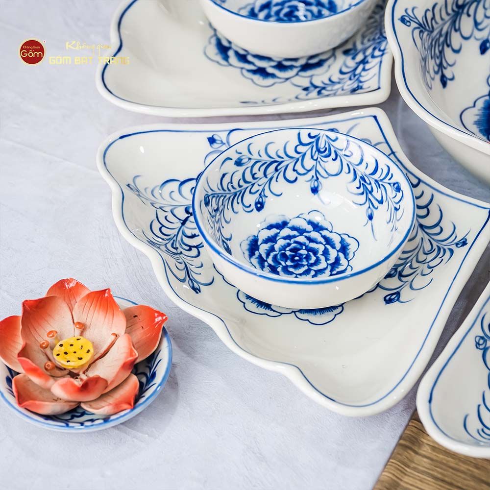 Bộ Bát Đĩa Hoa Mặt Trời Mẫu Đơn