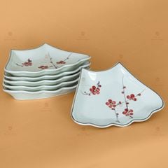 Bộ Bát Đĩa Hoa Mặt Trời Đào Đỏ
