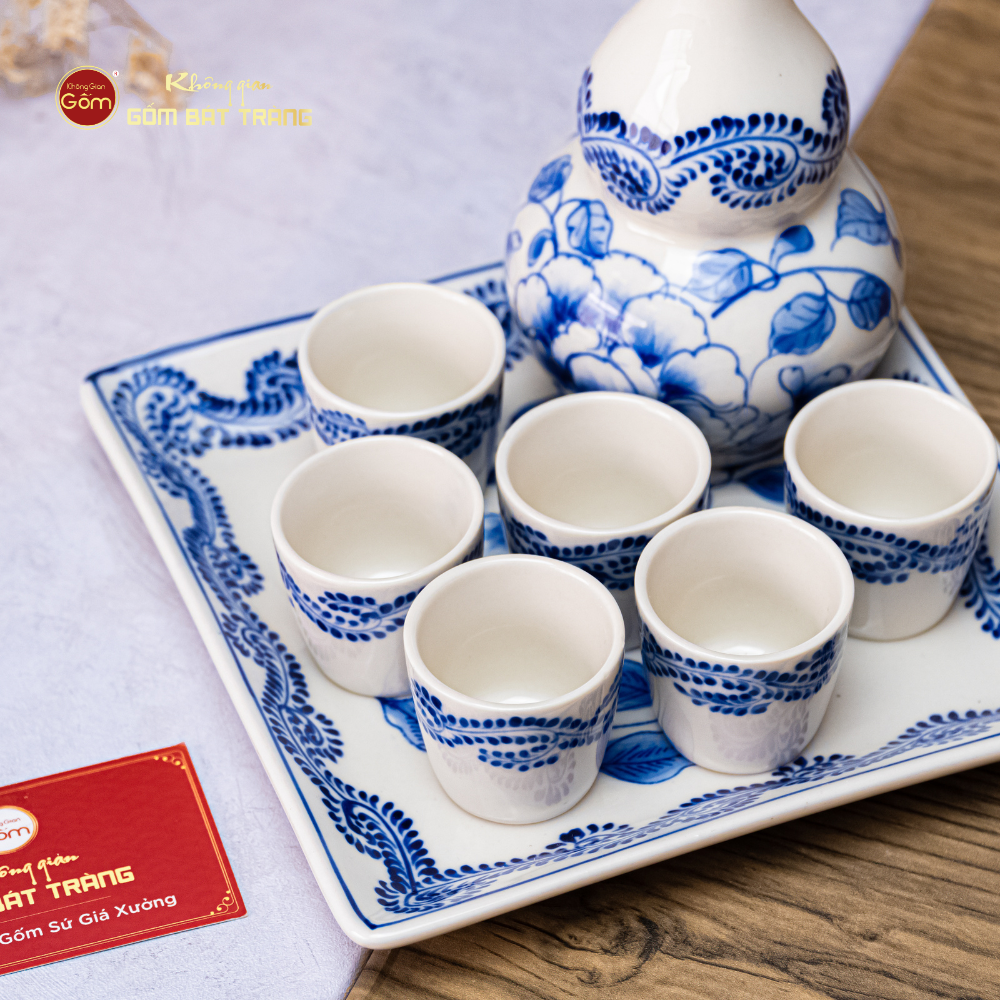 Bộ Nậm Rượu Hoa Phù Dung