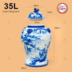 Chóe Ngâm Rượu Men Xanh Trắng 35L