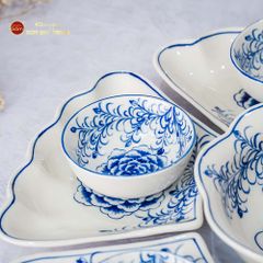 Bộ Bát Đĩa Hoa Mặt Trời Mẫu Đơn