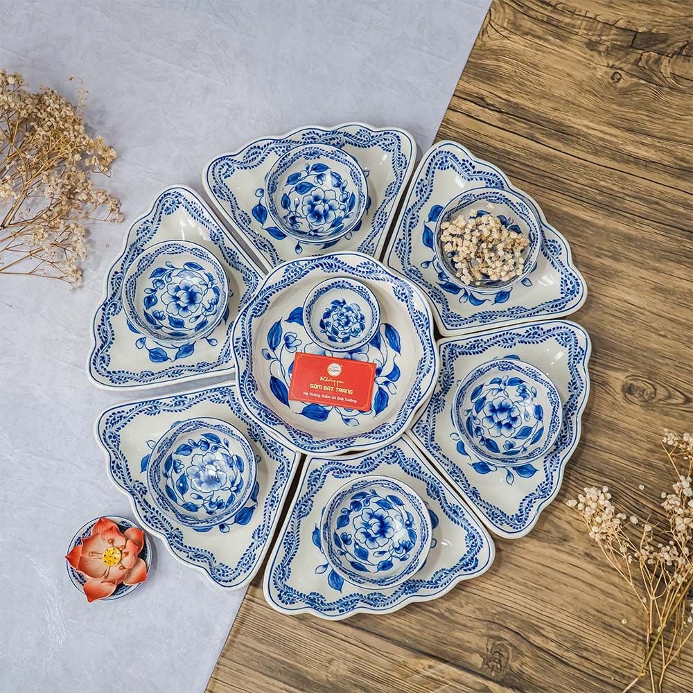 Bộ Bát Đĩa Hoa Mặt Trời Phù Dung