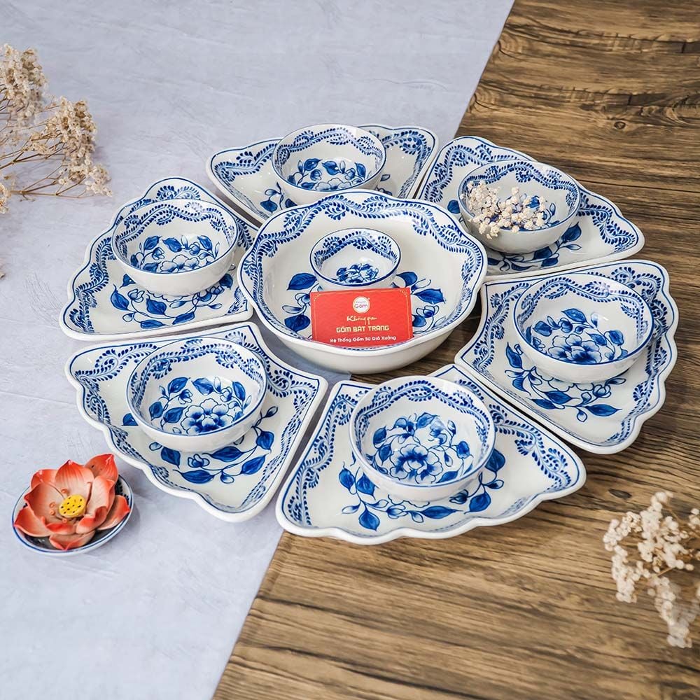 Bộ Bát Đĩa Hoa Mặt Trời Phù Dung