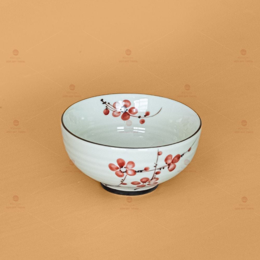 Bộ Bát Đĩa Hoa Mặt Trời Đào Đỏ