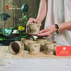 Cốc Uống Trà Họa Tiết Chuồn Trúc