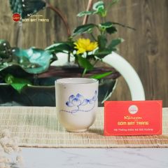 Cốc Uống Trà Dáng Thon Họa Tiết Hoa Sen