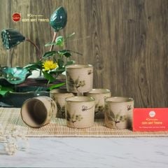 Cốc Uống Trà Họa Tiết Chuồn Trúc