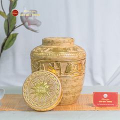 Chum Trống Đồng Kim Sa Chạm Nổi Dát Vàng