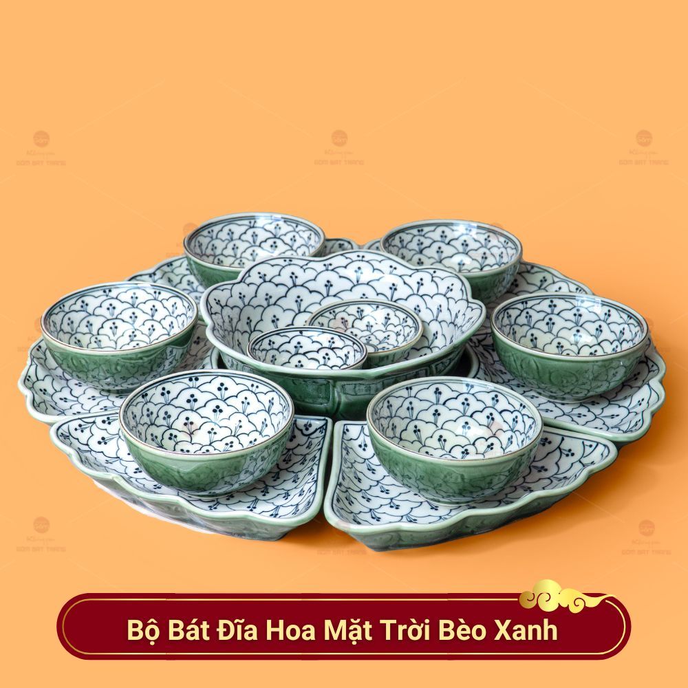 Bộ Bát Đĩa Hoa Mặt Trời Hoa Bèo