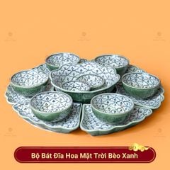 Bộ Bát Đĩa Hoa Mặt Trời Hoa Bèo