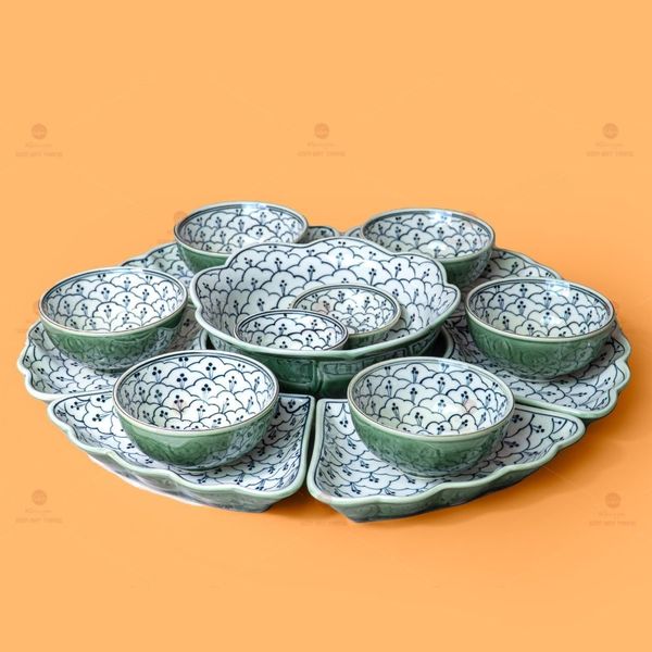 Bộ Bát Đĩa Hoa Mặt Trời Hoa Bèo