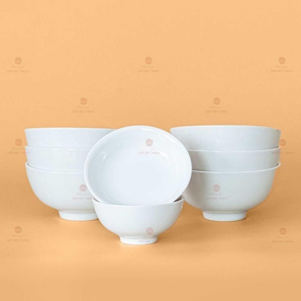 Bộ Bát Đĩa Hoa Mặt Trời Minh Châu Trắng