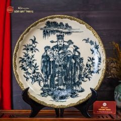 Đĩa Trưng Bày Tam Đa Men Rạn Bọc Đồng