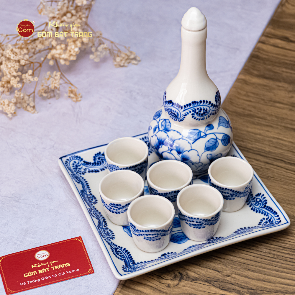 Bộ Nậm Rượu Hoa Phù Dung