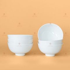 Bộ Bát Đĩa Hoa Mặt Trời Minh Châu Trắng