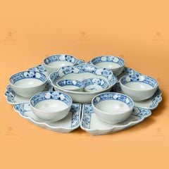 Bộ Bát Đĩa Hoa Mặt Trời Quả Đào