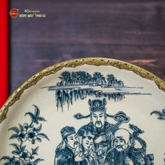 Đĩa Trưng Bày Tam Đa Men Rạn Bọc Đồng