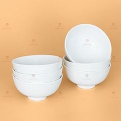 Bộ Bát Đĩa Hoa Mặt Trời Minh Châu Trắng
