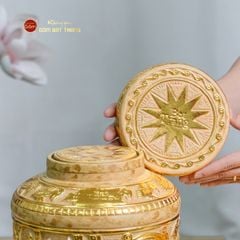 Chum Trống Đồng Kim Sa Chạm Nổi Dát Vàng