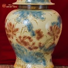 Chóe Men Xanh Ngọc Họa Tiết Hoa Sen