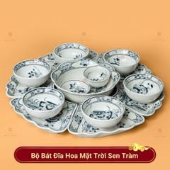 Bộ Bát Đĩa Hoa Mặt Trời Sen Tràm