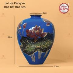 Lọ Hoa Dáng Vò Họa Tiết Hoa Sen