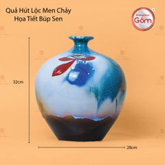 Quả Hút Lộc Men Chảy Họa Tiết Búp Sen