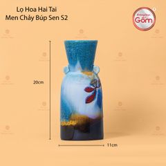 Lọ Hoa Hai Tai Men Chảy Búp Sen