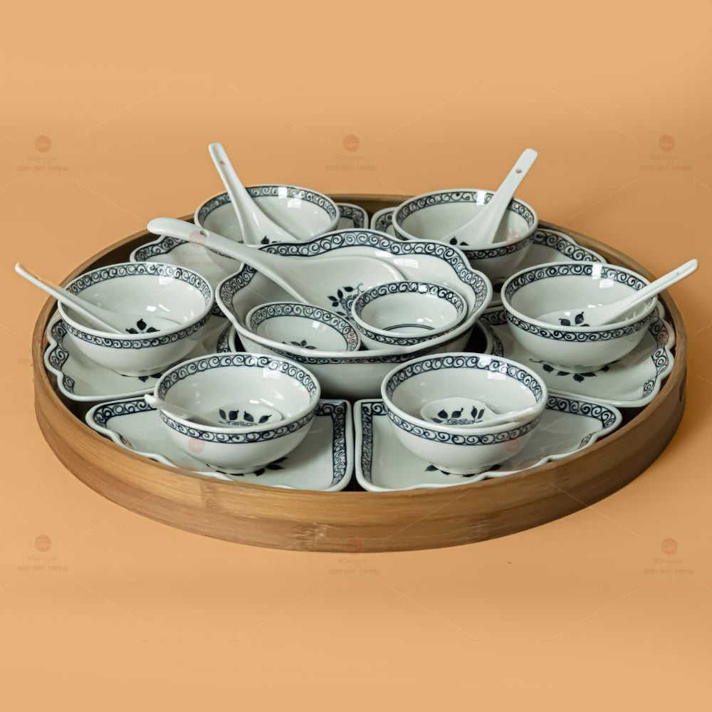 Bộ Bát Đĩa Hoa Mặt Trời Hoa Dây