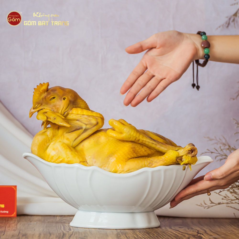 Bộ Bát Đĩa Hoa Mặt Trời Minh Châu Trắng