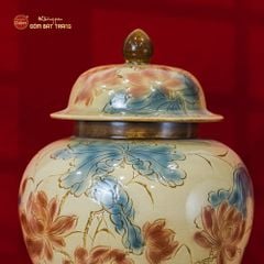 Chóe Men Xanh Ngọc Họa Tiết Hoa Sen