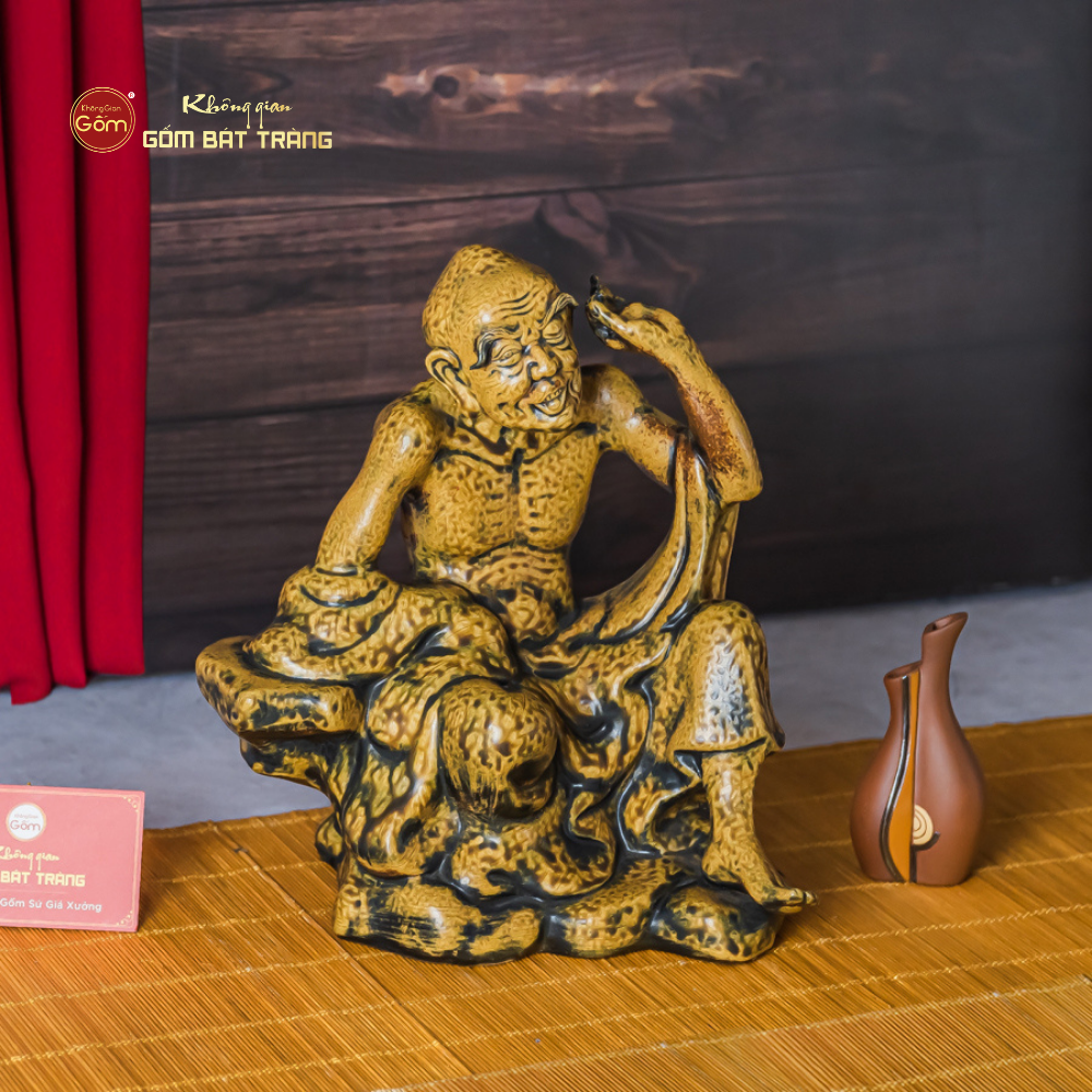 Bộ Tượng Thập Bát La Hán Men Vàng Cổ