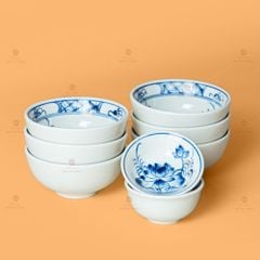 Bộ Bát Đĩa Hoa Mặt Trời Hoa Sen Xanh