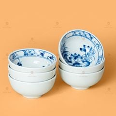 Bộ Bát Đĩa Hoa Mặt Trời Hoa Sen Xanh