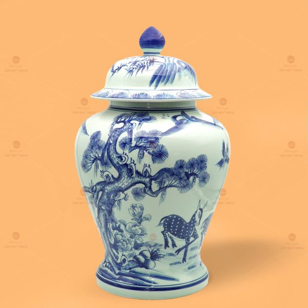 Bình Chóe Ngâm Rượu Men Lam Tùng Lộc