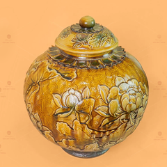 Chum Ngâm Rượu Đắp Nổi Họa Tiết Hoa Sen