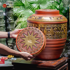 Chum Ngâm Rượu Trống Đồng Dát Vàng