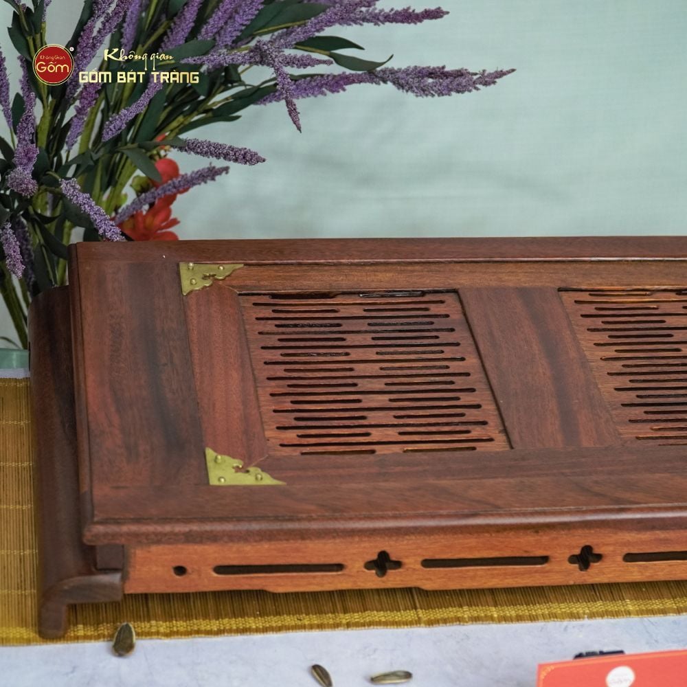 Khay Trà Gỗ Chân Cuốn Thư