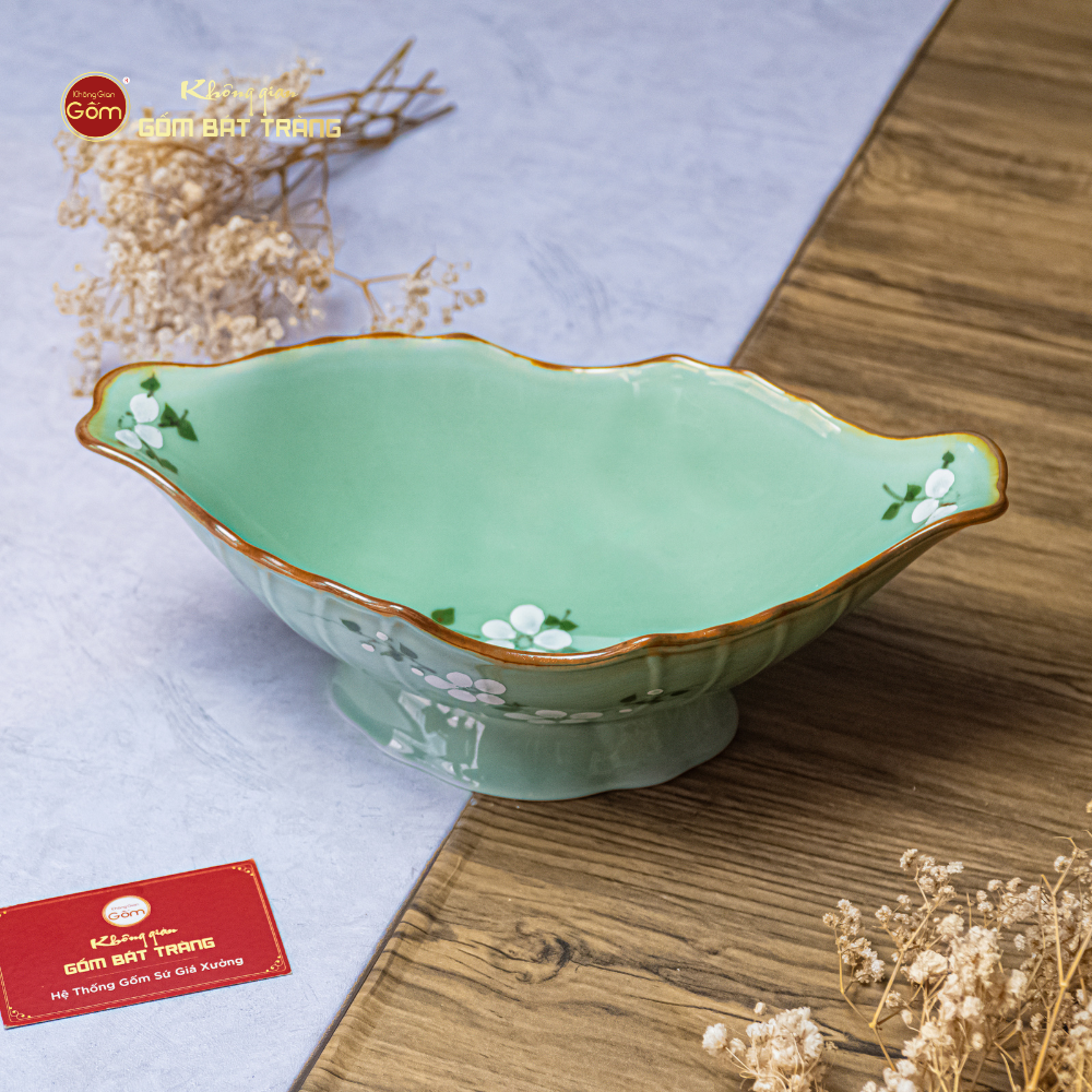 Bát Đựng Gà Xanh Đào Trắng