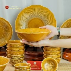 Bộ Bàn Ăn 4 Người (10 Món) Men Nâu Vân Sen