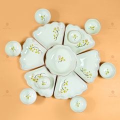 Bộ Bát Đĩa Hoa Mặt Trời Sen Vàng