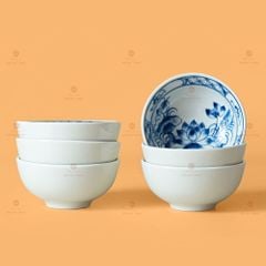 Bộ Bát Đĩa Hoa Mặt Trời Hoa Sen Xanh