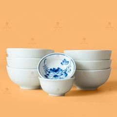 Bộ Bát Đĩa Hoa Mặt Trời Hoa Sen Xanh