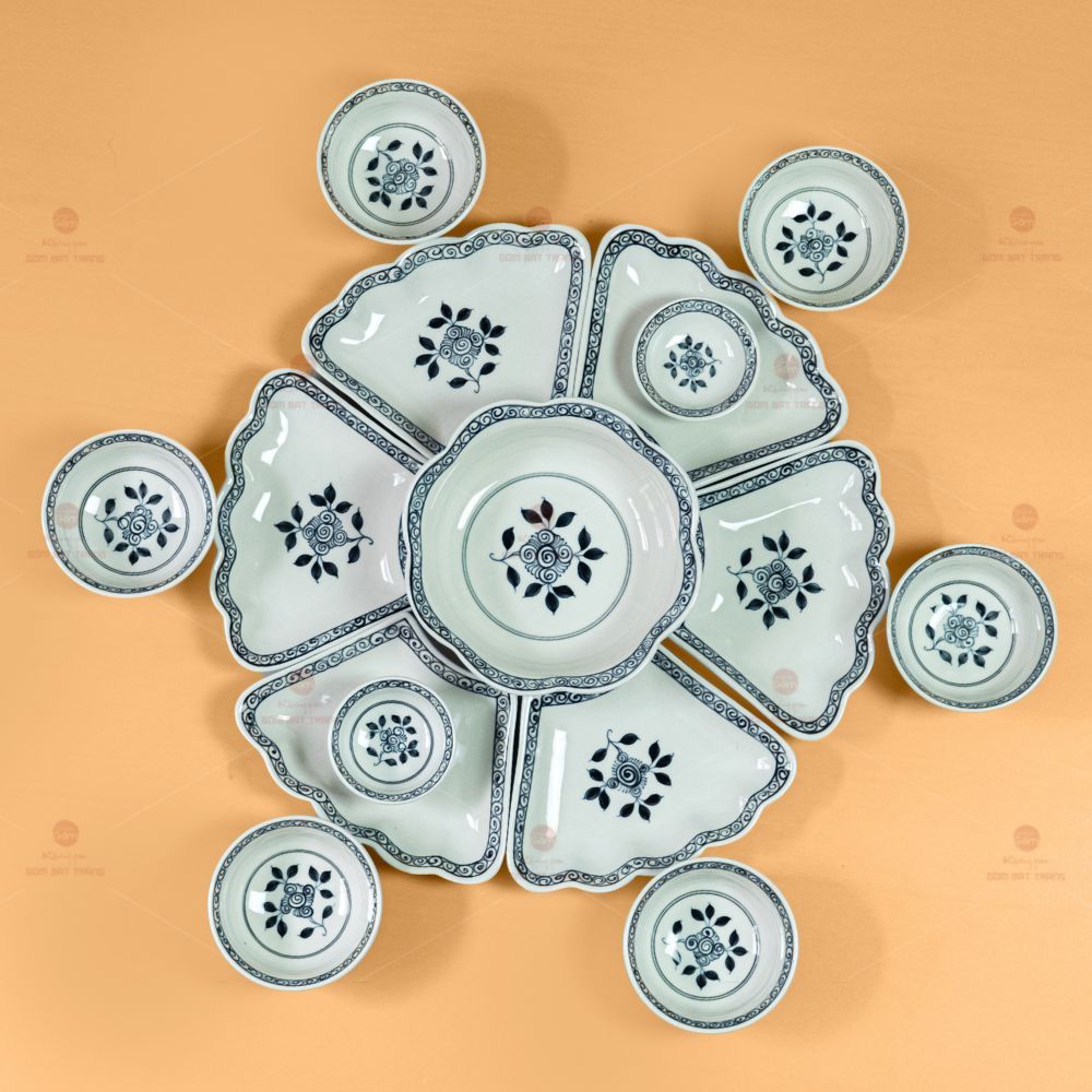 Bộ Bát Đĩa Hoa Mặt Trời Hoa Dây