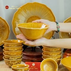 Bộ Bàn Ăn 4 Người (10 Món) Men Nâu Vân Sen