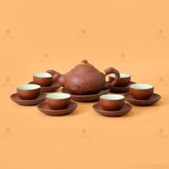 Bộ Ấm Trà Tử Sa Trúc Khắc Lá