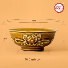 Bộ Bàn Ăn 6 Người (11 Món) Men Nâu Vân Hoa Cúc