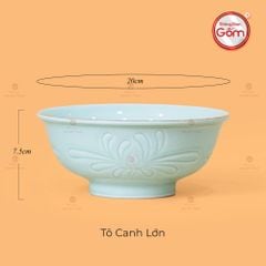 Bộ Bát Đĩa Men Xanh Ngọc Hoa Cúc Kẻ Vàng