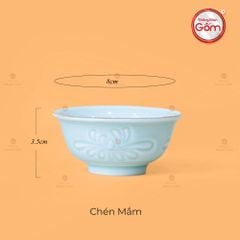 Bộ Bát Đĩa Men Xanh Ngọc Hoa Cúc Kẻ Nâu